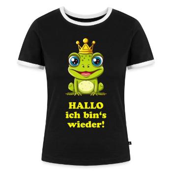 Der Froschkönig - hell - Frauen Kontrast-T-Shirt - Schwarz/Weiß - Vorne - Selfina (174cm)