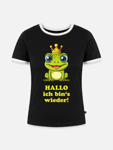 Der Froschkönig - hell - Frauen Kontrast-T-Shirt - Schwarz/Weiß