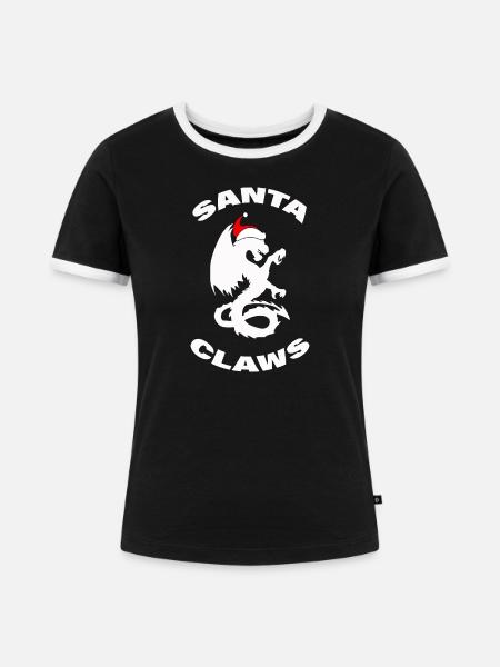 SANTA CLAWS - Frauen Kontrast-T-Shirt - Schwarz/Weiß
