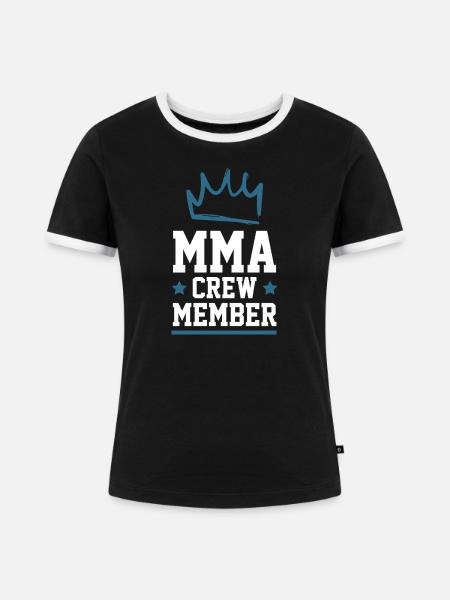 Mma Crew - Frauen Kontrast-T-Shirt - Schwarz/Weiß
