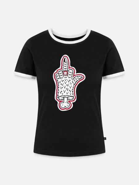 Ring - Frauen Kontrast-T-Shirt - Schwarz/Weiß