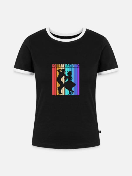 Square Dance - Frauen Kontrast-T-Shirt - Schwarz/Weiß