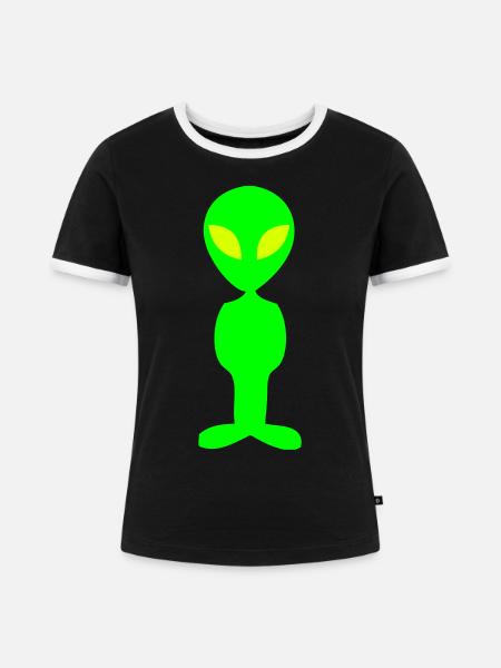 Alien - Frauen Kontrast-T-Shirt - Schwarz/Weiß