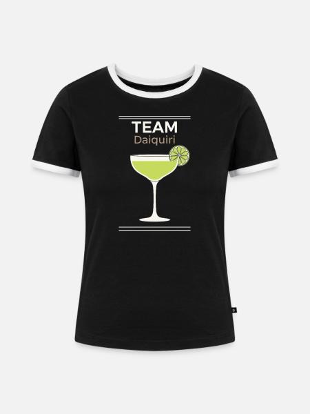 Junggesellinnenabschied Cocktail Team Daiquiri - Frauen Kontrast-T-Shirt - Schwarz/Weiß