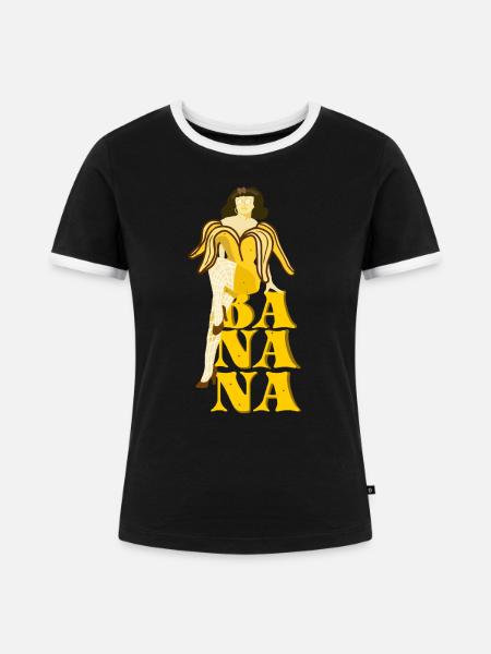Pinup Banane - Frauen Kontrast-T-Shirt - Schwarz/Weiß