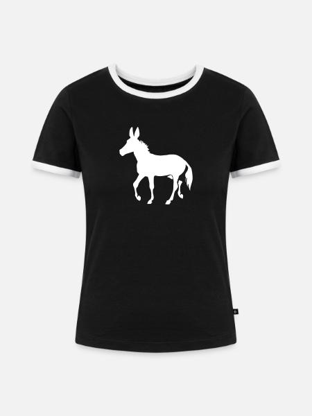 Muli - Frauen Kontrast-T-Shirt - Schwarz/Weiß