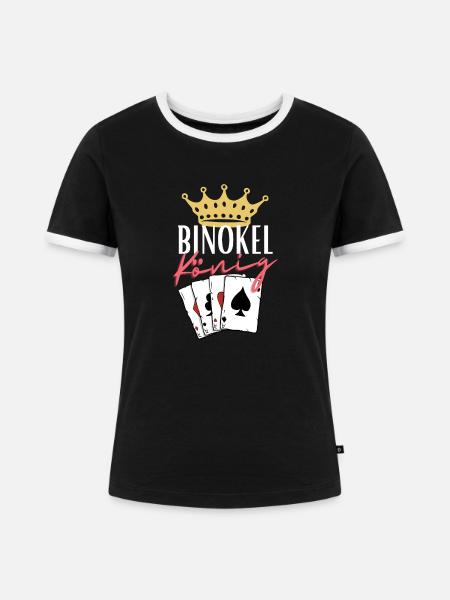 Binokel König - Frauen Kontrast-T-Shirt - Schwarz/Weiß