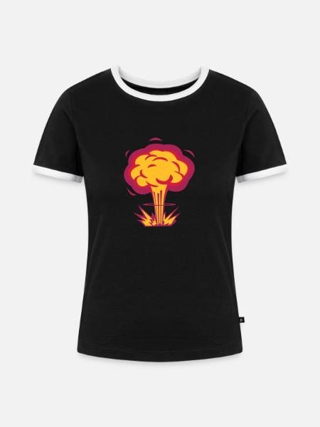 Atompilz_3c - Frauen Kontrast-T-Shirt - Schwarz/Weiß