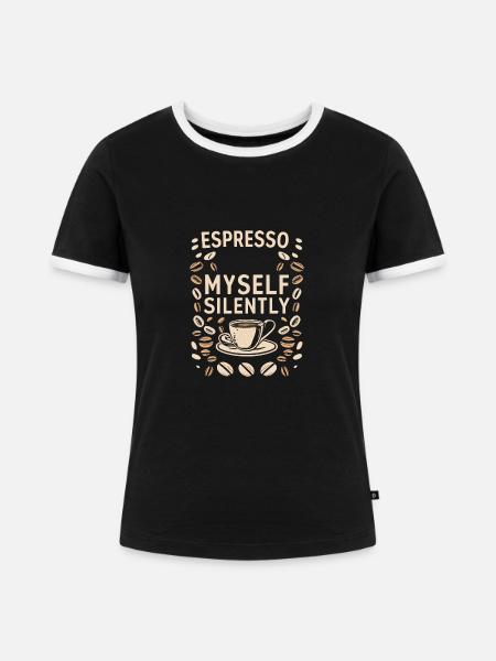 Espresso - Frauen Kontrast-T-Shirt - Schwarz/Weiß
