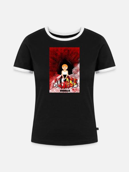 Elsässische Rebellen im Elsass - Frauen Kontrast-T-Shirt - Schwarz/Weiß
