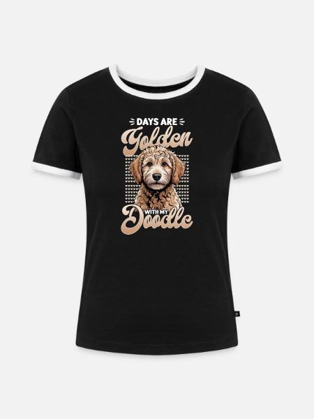 Goldendoodle Dog Breed - Frauen Kontrast-T-Shirt - Schwarz/Weiß