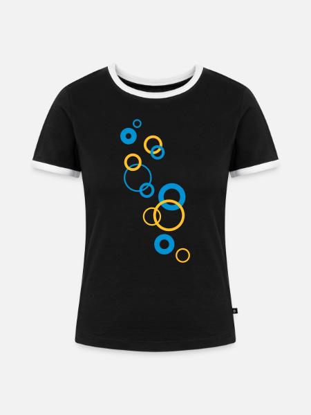 bubbles - Frauen Kontrast-T-Shirt - Schwarz/Weiß