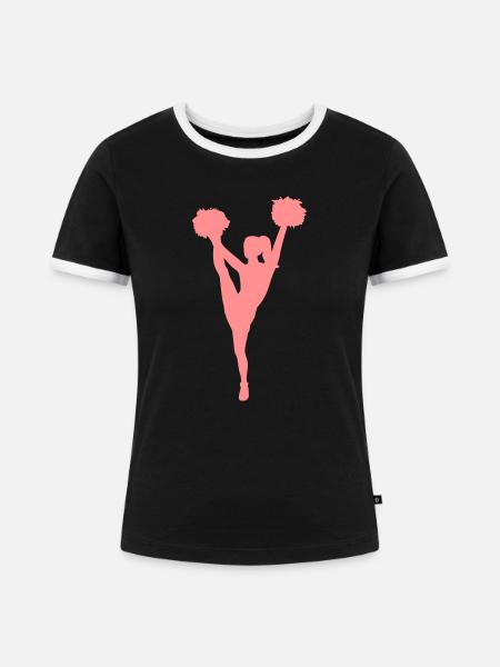 Cheerleader - Frauen Kontrast-T-Shirt - Schwarz/Weiß