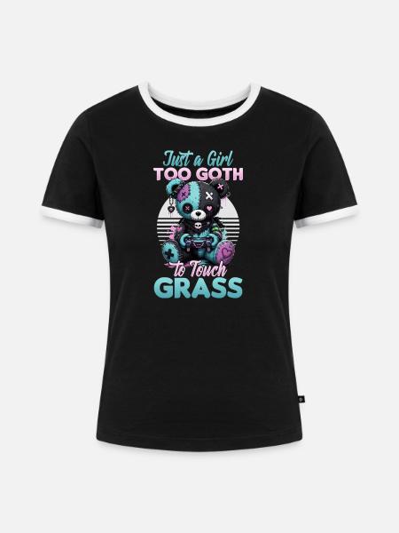 Pastel Goth Soft Goth Gaming Gamer - Frauen Kontrast-T-Shirt - Schwarz/Weiß