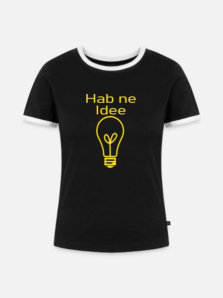 Idee - Frauen Kontrast-T-Shirt - Schwarz/Weiß