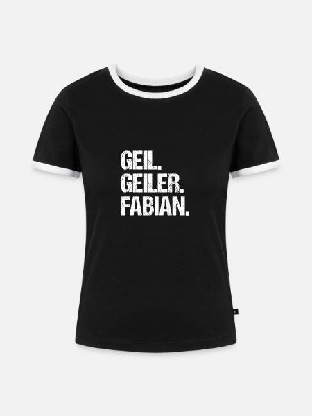 Fabian - Frauen Kontrast-T-Shirt - Schwarz/Weiß