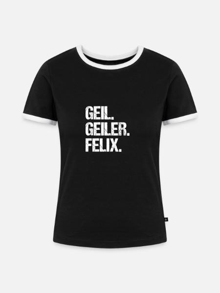 Felix - Frauen Kontrast-T-Shirt - Schwarz/Weiß