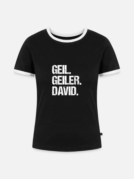 David - Frauen Kontrast-T-Shirt - Schwarz/Weiß