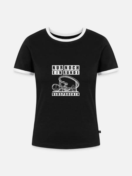 Eine Runde Freizeitpark Rollercoaster Achterbahn - Frauen Kontrast-T-Shirt - Schwarz/Weiß