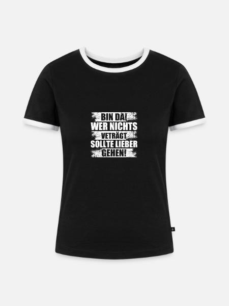 Bin da! Biertrinker Bierliebhaber Bier - Frauen Kontrast-T-Shirt - Schwarz/Weiß