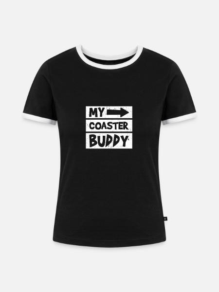 Coaster Buddy Freizeitpark Achterbahn - Frauen Kontrast-T-Shirt - Schwarz/Weiß