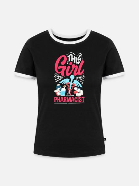 Apotheker Pharmazeutisch-technischer - Frauen Kontrast-T-Shirt - Schwarz/Weiß