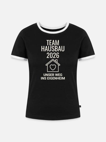 Team Hausbau - Frauen Kontrast-T-Shirt - Schwarz/Weiß