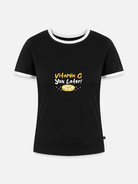 Vitamin C You Later - Frauen Kontrast-T-Shirt - Schwarz/Weiß