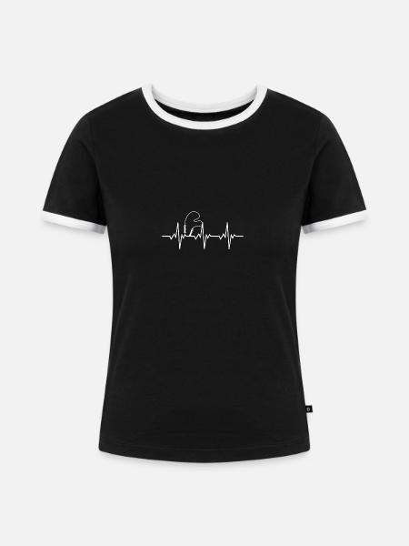Springseil Seilspringen - Frauen Kontrast-T-Shirt - Schwarz/Weiß