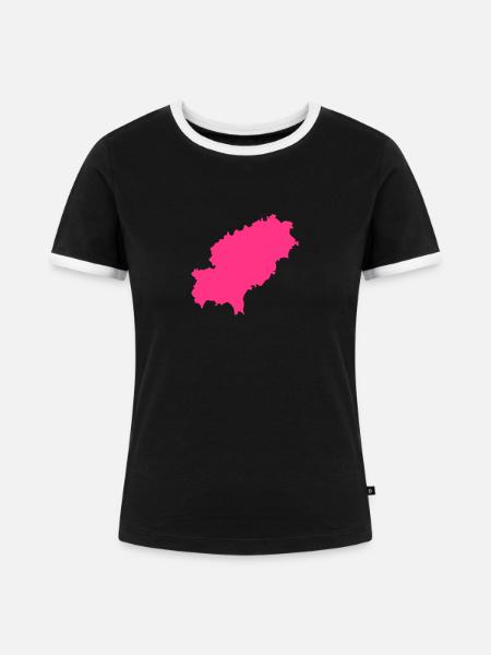 Ibiza - Frauen Kontrast-T-Shirt - Schwarz/Weiß