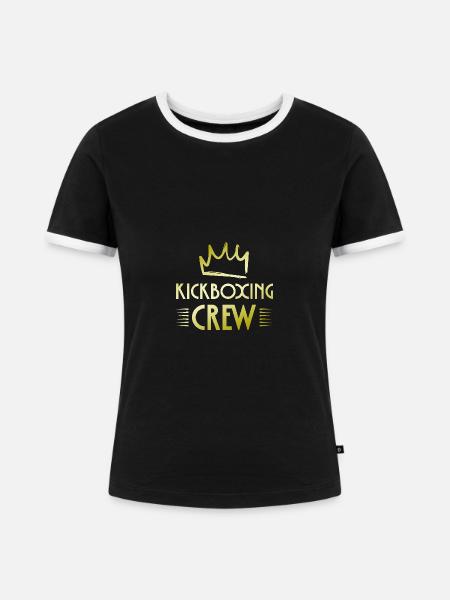 Kickboxing Crew - Frauen Kontrast-T-Shirt - Schwarz/Weiß