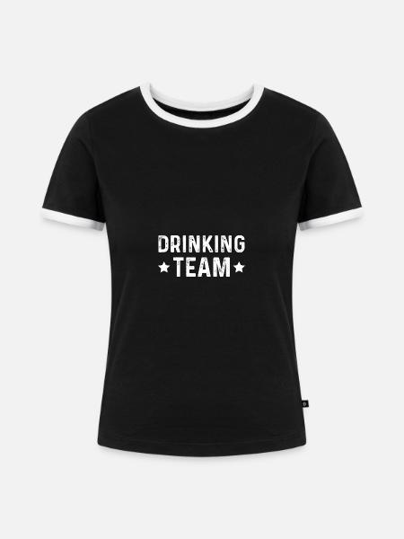 Drinking Team - Frauen Kontrast-T-Shirt - Schwarz/Weiß