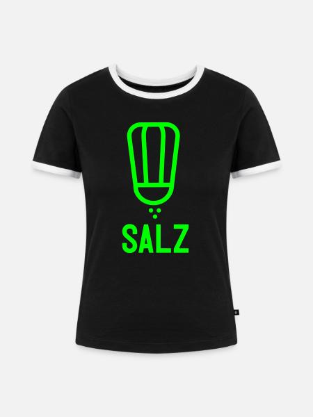 Salz - Frauen Kontrast-T-Shirt - Schwarz/Weiß