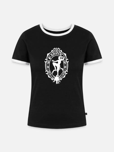 Mönch weiblich - Frauen Kontrast-T-Shirt - Schwarz/Weiß