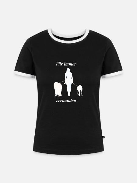 Für immer verbunden - Frauen Kontrast-T-Shirt - Schwarz/Weiß