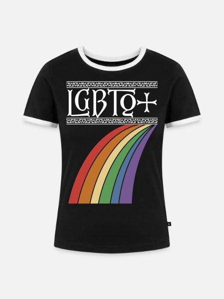 LGBTQ+ - Frauen Kontrast-T-Shirt - Schwarz/Weiß