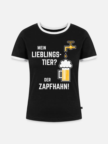 XLieblingstier (Dreifarbig) - Frauen Kontrast-T-Shirt - Schwarz/Weiß