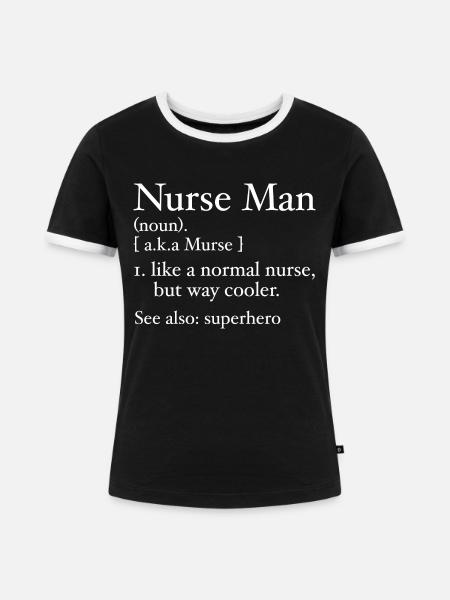 Lustiger Krankenpfleger Mann Definition - Frauen Kontrast-T-Shirt - Schwarz/Weiß