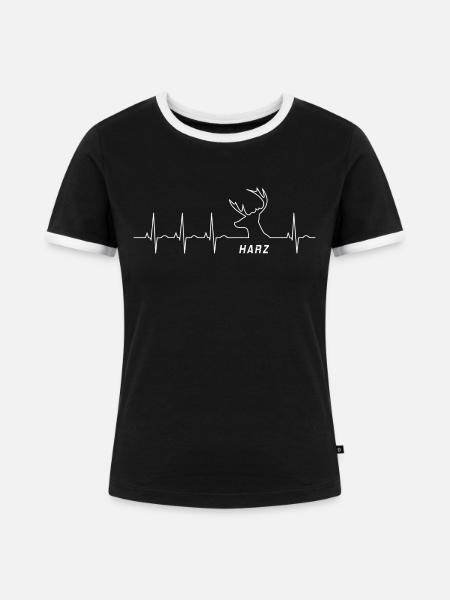 Harz - Frauen Kontrast-T-Shirt - Schwarz/Weiß