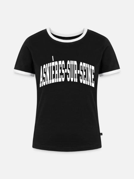Asnières-sur-Seine - Frauen Kontrast-T-Shirt - Schwarz/Weiß