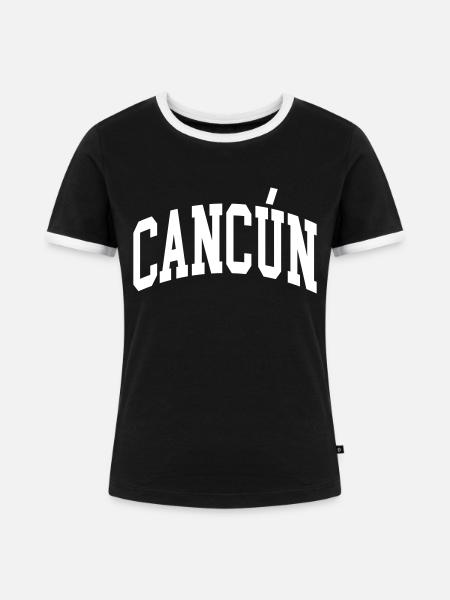 Cancún - Frauen Kontrast-T-Shirt - Schwarz/Weiß