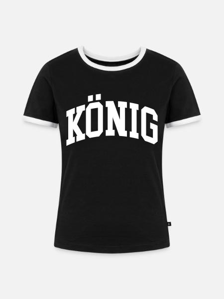 König - Frauen Kontrast-T-Shirt - Schwarz/Weiß
