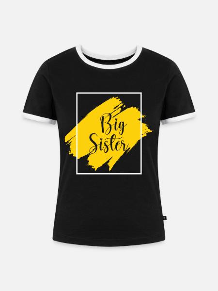 Große Schwester - Frauen Kontrast-T-Shirt - Schwarz/Weiß