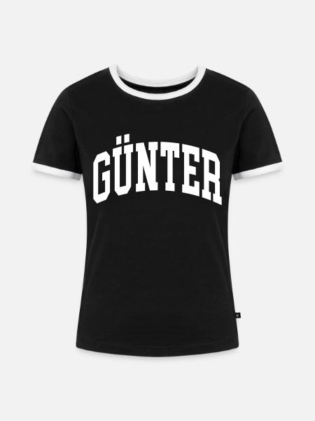 Günter - Frauen Kontrast-T-Shirt - Schwarz/Weiß