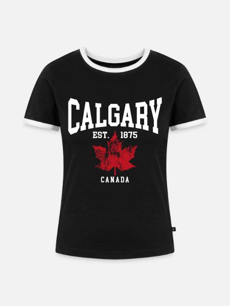 Calgary - Frauen Kontrast-T-Shirt - Schwarz/Weiß