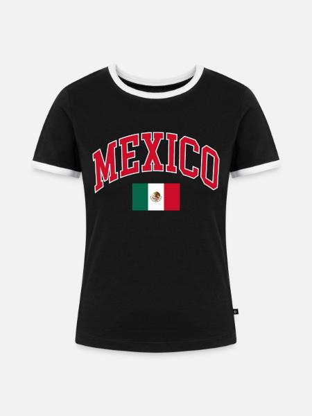 Mexiko - Frauen Kontrast-T-Shirt - Schwarz/Weiß