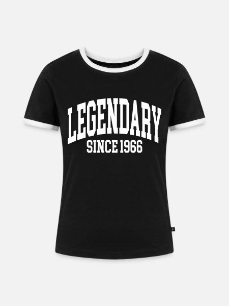Legendary since 1966 - Frauen Kontrast-T-Shirt - Schwarz/Weiß