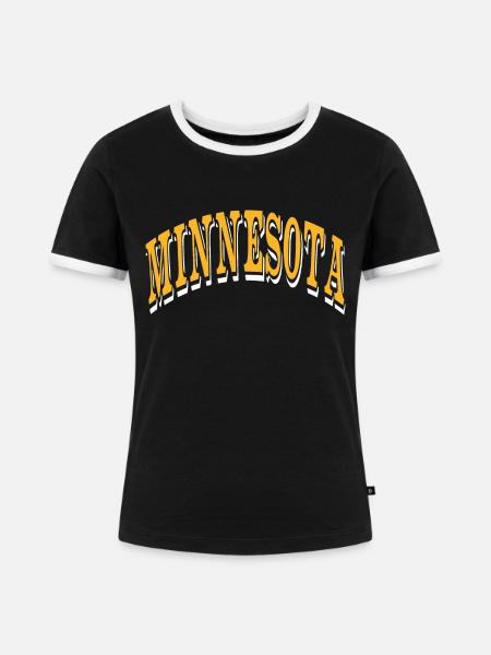 Minnesota - Frauen Kontrast-T-Shirt - Schwarz/Weiß