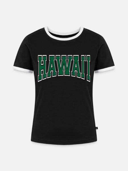 Hawaii - Frauen Kontrast-T-Shirt - Schwarz/Weiß