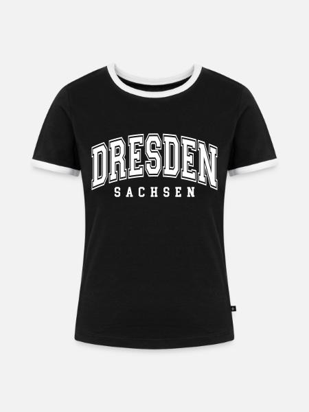 Dresden - Frauen Kontrast-T-Shirt - Schwarz/Weiß